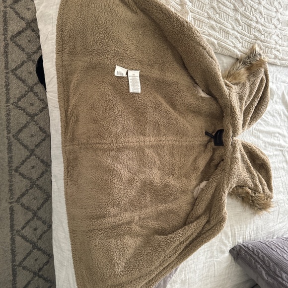 BCBG Maxazria fur lined color block winter coat - Picture 2 of 4